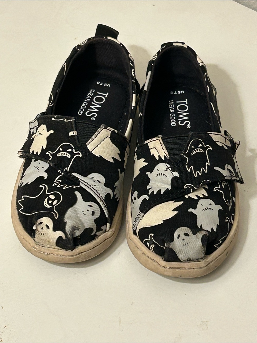 Toms Glow in the Dark Ghost Print shoes | toddler 8